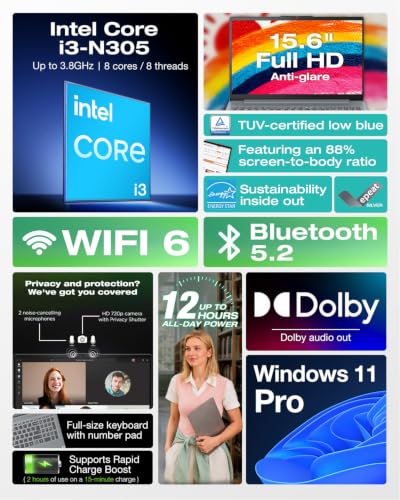 Lenovo IdeaPad Slim 3i 15.6" FHD Business Student Laptop Intel i3-N305 - image 2