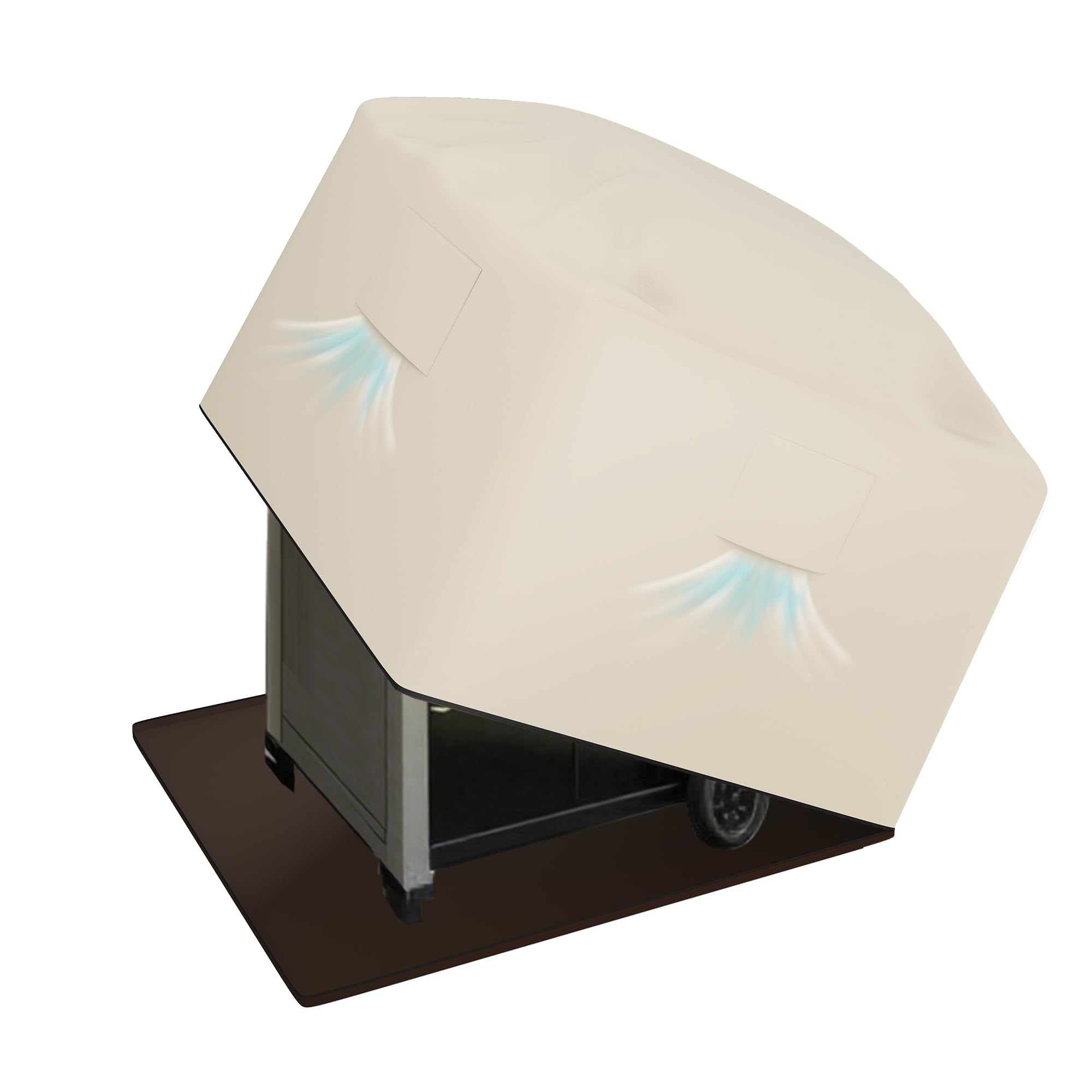 HDCAXKJ Housse de protection imperméable pour barbecue d'extérieur - Anti-UV - Avec fermeture éclair - Résistante à la décoloration - Beige et marron - 152,4 x 66 x 139,7 cm (L x l x H)