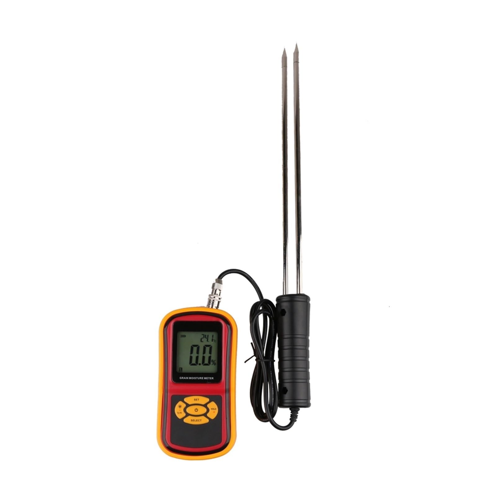 Feuchtigkeitsmesser, LCD-Getreidefeuchtigkeitsmessgerät GM640 mit Messsondentester for Mais, Weizen, Reis, Bohnen, , Hygrometer, Feuchtigkeitsmessgerät für Garten, Bauernhof