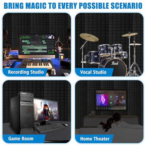 Image of 2 Pack Acoustic Foam Panels, 48 x 24 x 2 inch Sound Proof Foam Panels for Walls | High Density Fire Resistant Soundproof Wall Foam, Noise Cancelling Panels for Recording Studio & Home Office