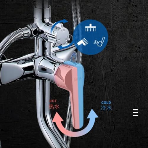 Image of X-XONIER Luxury Shower System, 3-in-1, Dazzling Large Overhead RainFall and 3 Way Multifunction Hand Held shower, Hot and Cold Mixer set, Mixer Tub Spout, (silver)