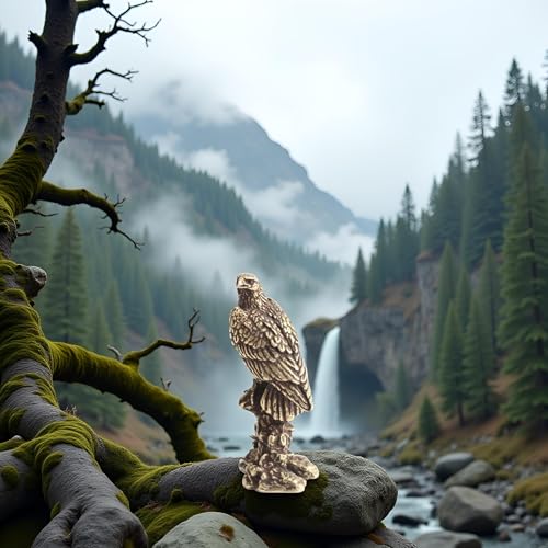 Estatua vintage de águila de latón de 1 pieza miniatura 6