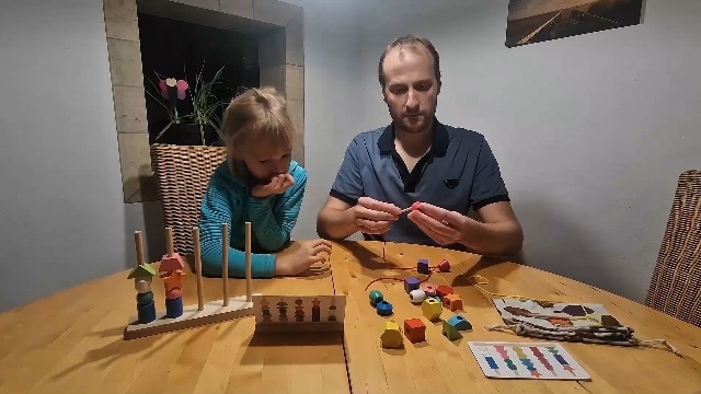 LTFIOON Montessori Spielzeug Ab 2 Jahre - Holz Stapelspiel Mit Fädelspiel & Sortierspiel