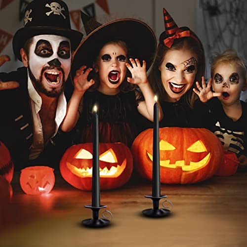 12 Packs 10 Inch Black Taper Candles, Unscented Dripless Candlesticks For Halloween Christmas Eve Easter Candlelight Service Vigil Memorial And Devotional #TOP3