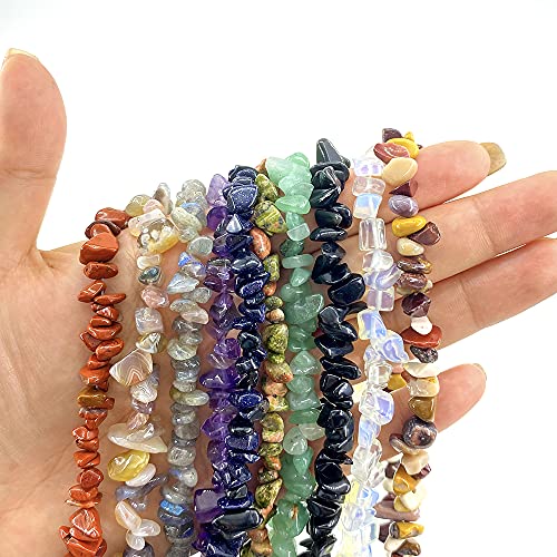 260pcs Natural Unakite Crystal Beads Chips 5mm to 8mm Irregular Gemstone Beads with Holes DIY for Bracelet Necklace Earrings Jewellery Making Craft 32 inch - Image 3