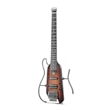 HUSH X Electric Guitar Kit - Featherlight Headless Guitar, Great for Travel and Practice, Mahogany Solid Body with Easy Assemble Stands, Gig Bag, All Accessories, Sunburst