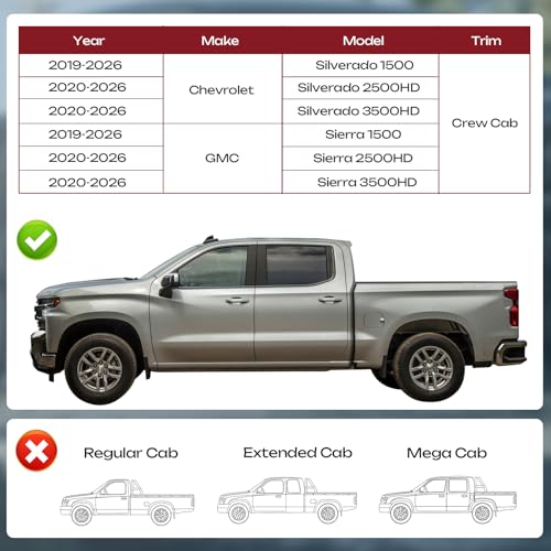 Estribos laterales para Chevy Silverado 2019-2026 6 pulgadas miniatura 2