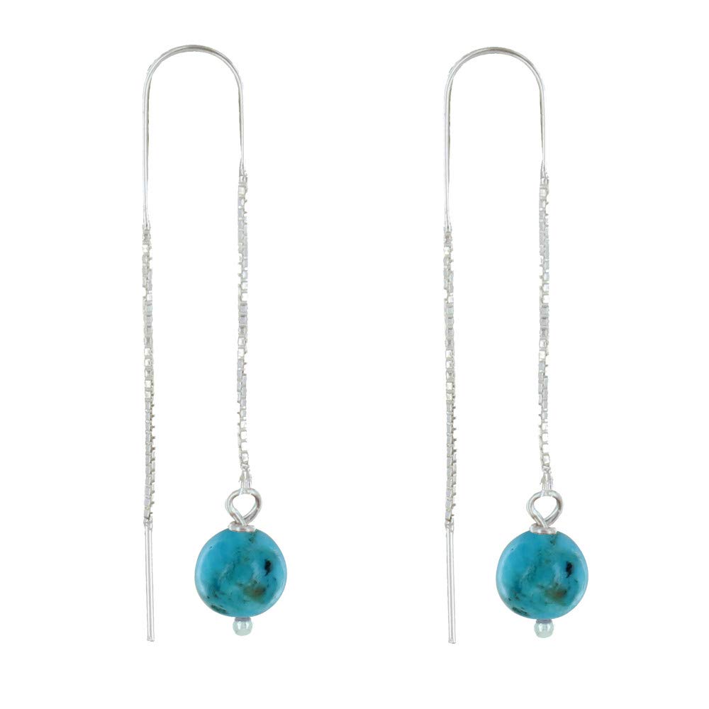 LES POULETTES BIJOUX - Orecchini Catena Argento 925 e Perla di Turchese
