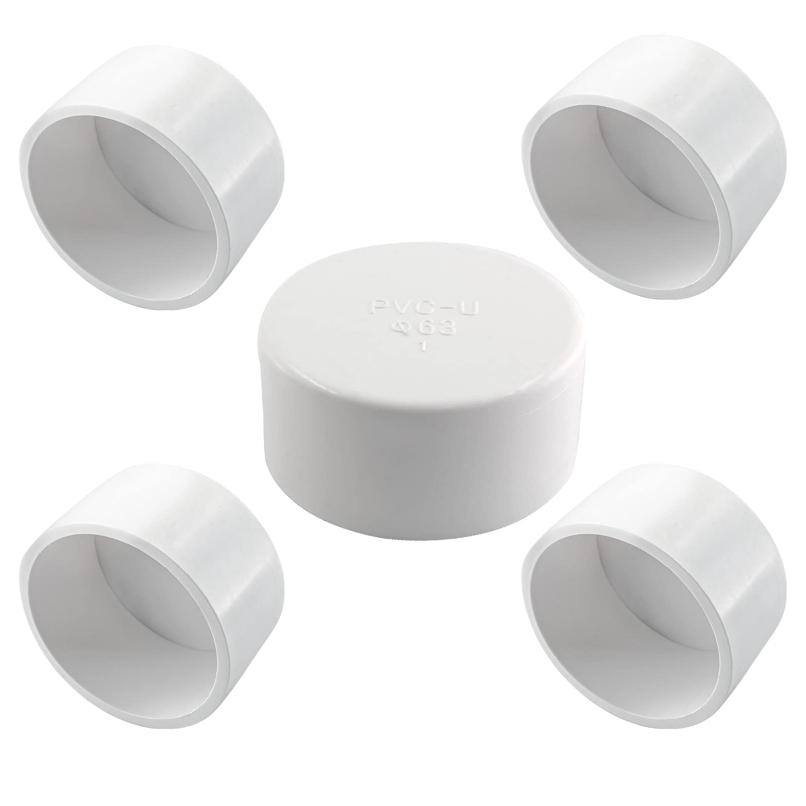 Buy Unlor 5 Pcs 2 Inch PVC Pipe End Cap Fitting White PVC Pipe End Cap Plug Adapter Furniture