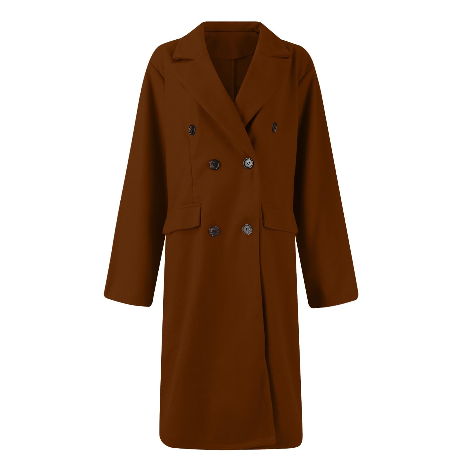 Wintermantel Damen Elegant Wollmantel Lang Winterjacke Mit Knöpfen