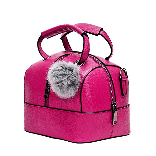 Sac ornement boule de poils amovible et bandoulière Boston chic