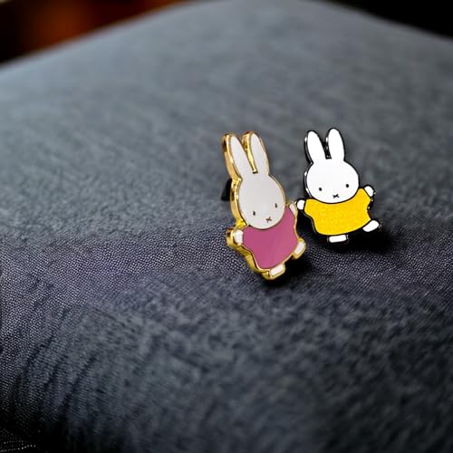 Image of Enamel Bunny Pin - Cute Rabbit Brooch for Women & Girls - Lapel Clip Animal Pins