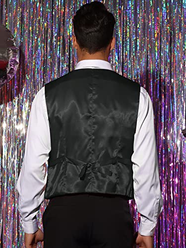 Lars Amadeus Shiny Sequin Vest for Men's V-Neck Party Sleeveless Suit Waistcoat3