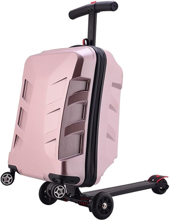 Maleta motorizada inteligente para viajes, capacidad de 120 kg con bloqueo TSA y dirección de 120° para una navegación suave, Pink