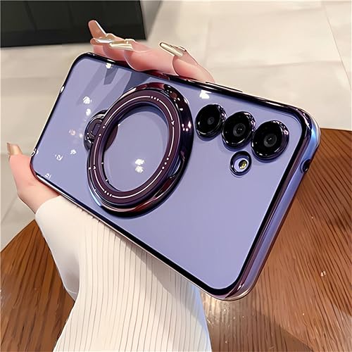 Étui de support de placage de luxe pour Samsung S22 Ultra violet antichoc avec protège-objectif