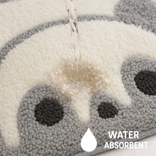 Image of Luxe Home Bath Mat Canada Panda Super Soft Anti Skid Slip Water Soak Washable Door Mats for Home, Bathroom Mat, Floor Mat, Kitchen Mat for Floor (40x60 cm) Grey