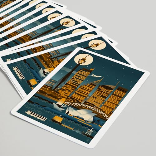 Lantern Press Naipes de Poker Sydney Australia Retro Skyline miniatura 5