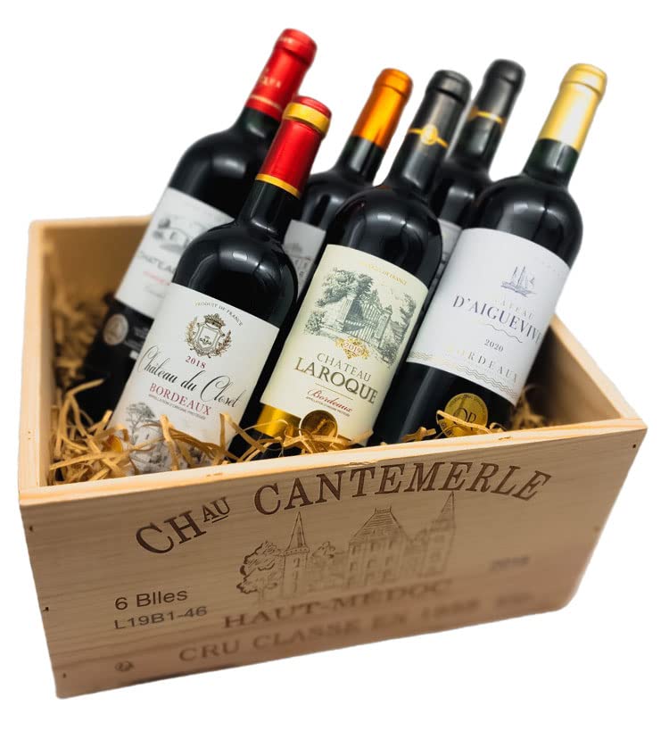 Amazon.co.jp: 木箱に入った金賞ボルドーワイン6本セット : 食品・飲料