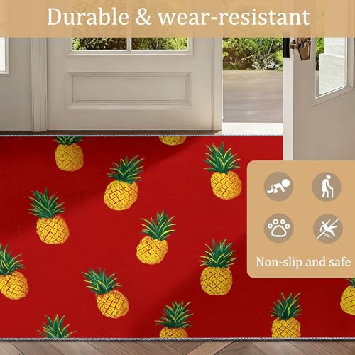 Alfombra lavable de pasillo con diseño de frutas para decorar interiores 4