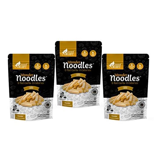 Wonder Noodles - Ziti - Carb-Free, Keto Pasta - Gluten-Free, Kosher, Vegan, Zero Calories - ready to eat (Includes 6 packs of 7oz each)