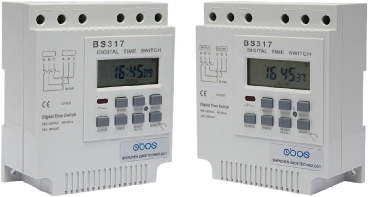 415VAC 25A Three Phase programmable Timer Switch din Timer with 16 Times on/Off per Day time Set Range 1min-168H