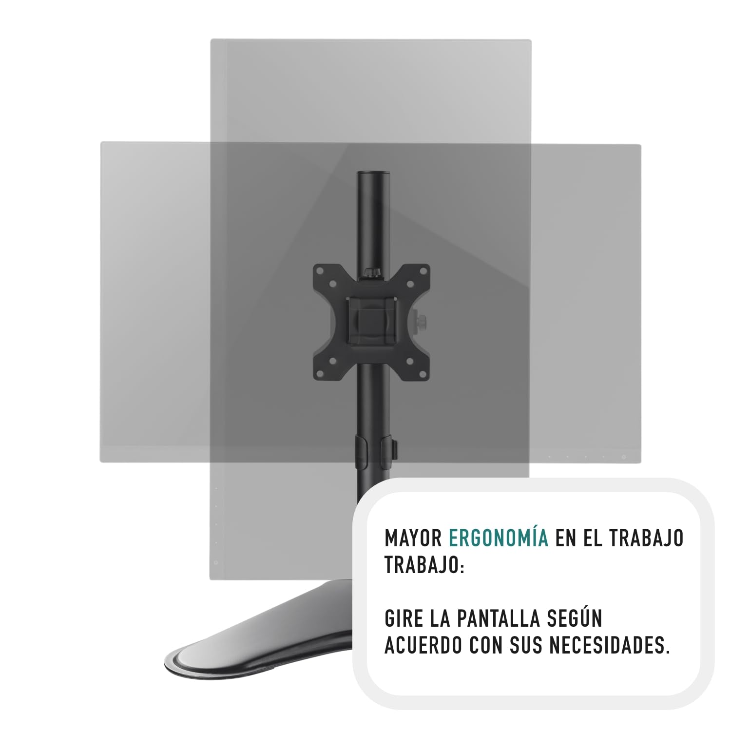 Soporte para 1 Monitores para 13”-32” Pantallas, Soporte Dos Monitores con Construcción Robusta, Brazo Monitor - Inclinación Ajustable ±45º/Giro 360º/Rotación 360º/Peso hasta 8KG/ VESA 75 y 100mm