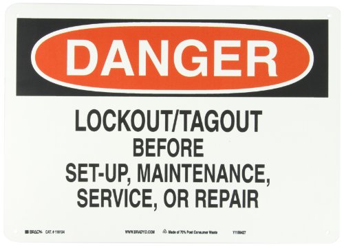 Panneau de sécurité Risque de blocage tagout Brady industriel