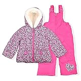 Arctic Quest Girls' Bib Snow Pants and Ski Jacket Water-Resistant Snowsuit For Kids Winter Hooded Jacket, Rose...