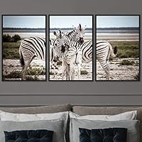 3 Piece Framed Canvas Wall Art Black and White Animals Canvas Prints Home Artwork Decoration for Living Room,Bedroom - 16