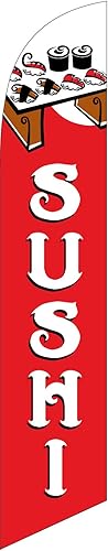Bandera de swooper de plumas de sushi, no requiere viento, solo bandera de repuesto