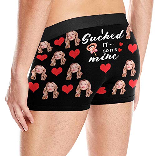 Custom Men's Funny Face I Love You Valentines Boxer Shorts Novelty Briefs Underpants Printed with Photo (XS-XXXL)4
