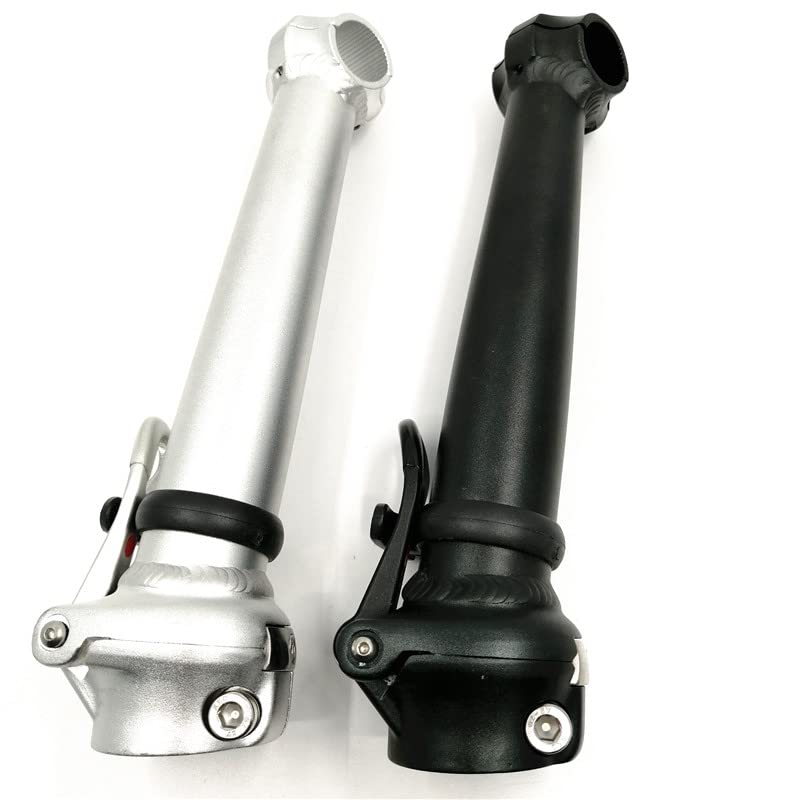 Attacco Manubrio Mtb Stelo da bici pieghevole 25,4mm-manubrio 28.6mm-forcella 21.5cm Doppio dado che fissa il tubo dello stelo pieghevole verso l'interno nero / argento Attacco Manubrio(21.5cm Black)