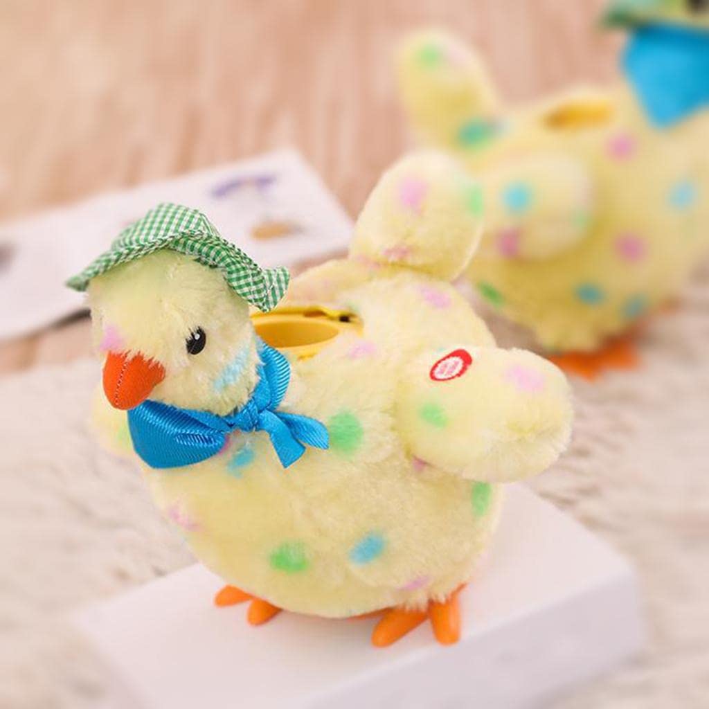 Generic Bambola di Peluche Elettrica, Animale di Peluche, Giocattolo Musicale, Deposizione di Uova, Luce LED, Movimento Danzante con Suono, per Bambini, Ideal, Giallo