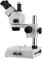 Vista 2 de AmScope Microscopio de zoom estéreo trinocular profesional SM-2T, oculares WH10x, aumento 7X-45X, objetivo de zoom 0.7X-4.5X, iluminación halógena