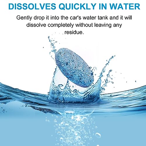 Auto-Scheibenwaschmittel-Tabletten 100 Stk, Auto Scheibenwaschmittel-Tabletten, Feste Reinigungs-Brausetabletten, Glasreinigungsflüssigkeit, Entfernt alle Arten von Flecken von Glas