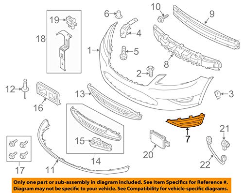 Ford 2013-2015 Taurus Front Bumper Right Passenger Fog Light Bezel Trim OEM New DG1Z-17E810-BA