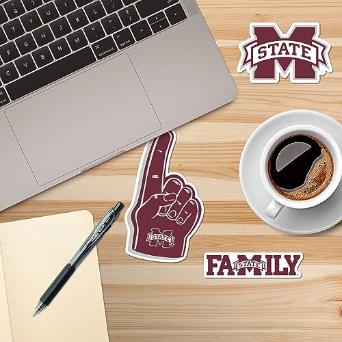 Image of Mississippi State University 10ct Vinyl Large Deluxe Stickers Variety Pack - Laptop, Water Bottle, Scrapbooking, Tablet, Skateboard, Indoor /Outdoor - Set of 10