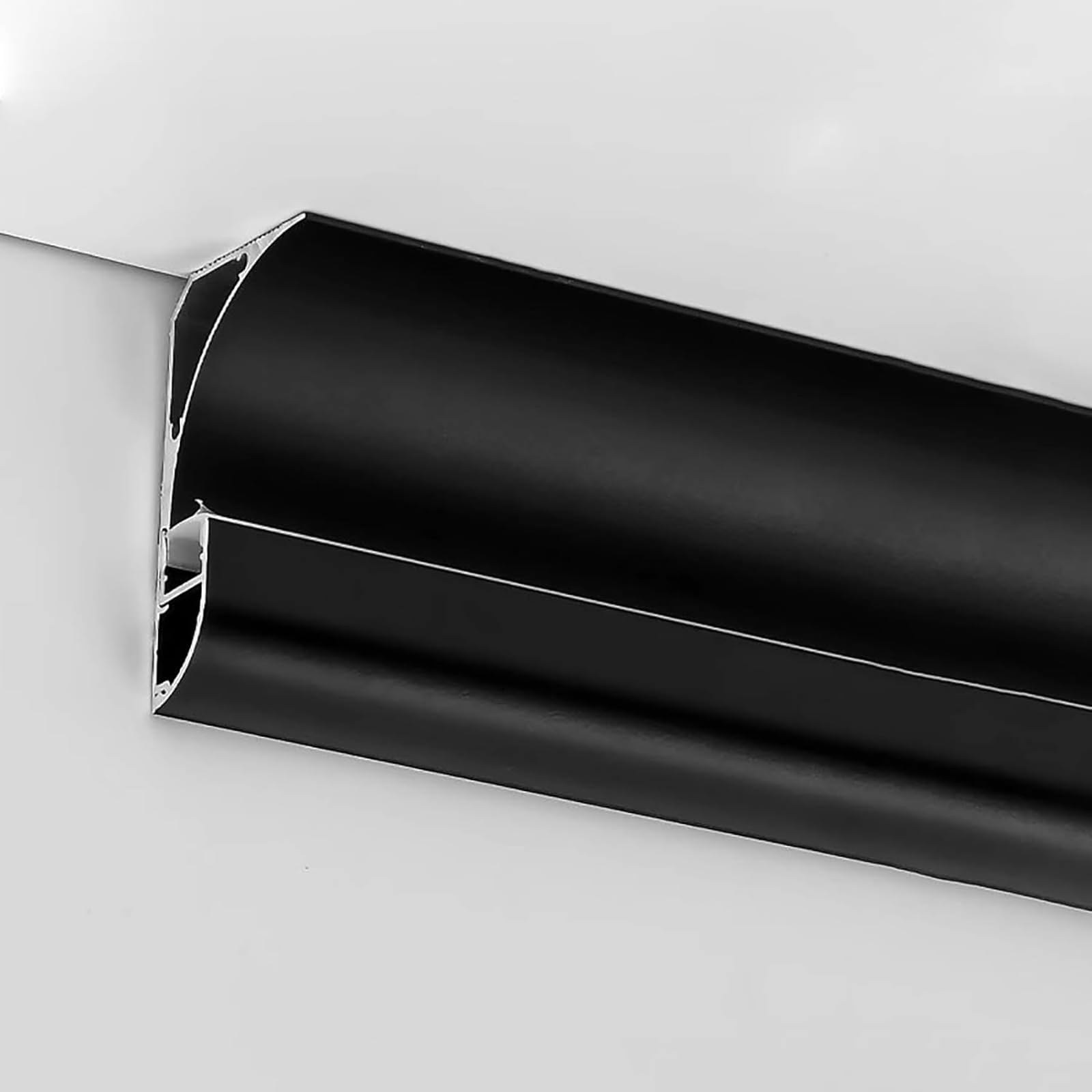 Kanduo Aluminiowy kanał liniowy LED Kanały LED do wkładów sufitowych w profilach aluminiowych, dyfuzory oświetlenia pośredniego do podłóg i ścian, dekoracja wkładów narożnych Panele sufitowe(Nero,2 m/