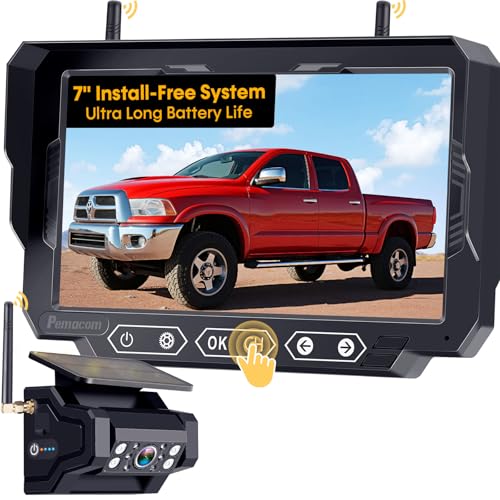 1080P HD Wireless Backup Camera: 1-Min Magnetic Easy Install No Wiring 7' Anti-Glare Monitor with Clear Night...