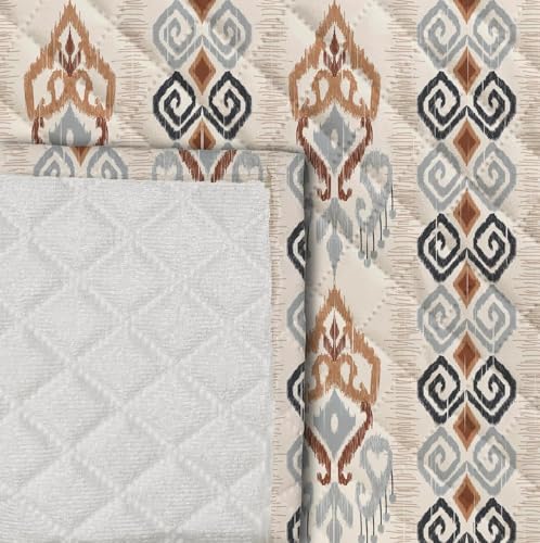 Image of Decorian Premium Soft Quilted Velvet Sofa Cover Mat, Sofa Seat Runner for Couch (Ikkat, 4 Seater)