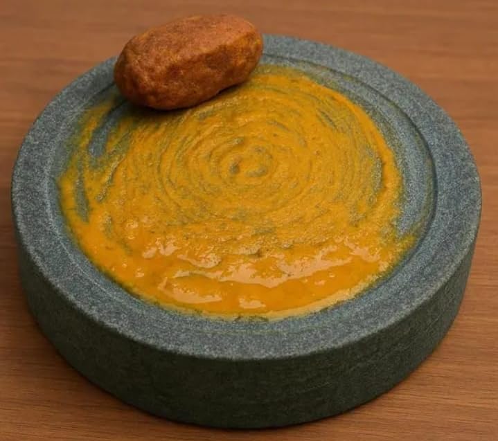 Granite Stone Grinder with Grinding Stone, Traditional Silbatta | Hand Grinding Tool, Spice & Chutney Use, Natural Stone, Traditional Design, Round Flat Base-image-36