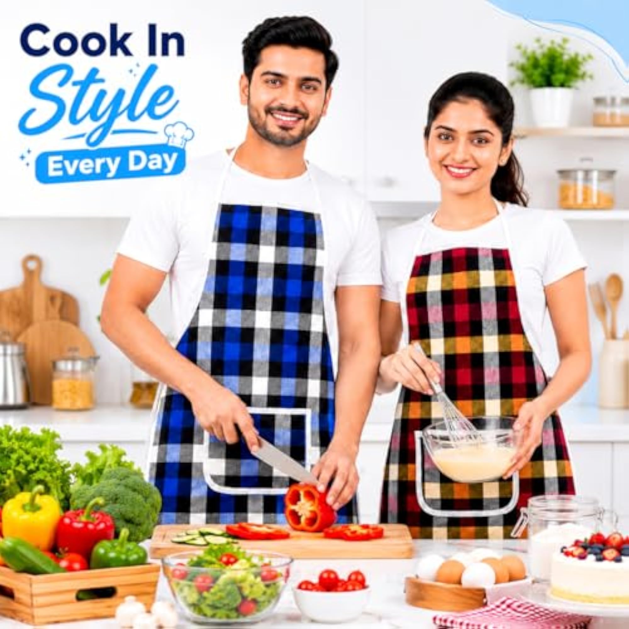 Kitchen Apron Combo Pack of 2 for Women & Men