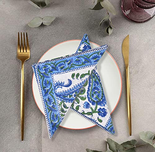 Image of BLOCKS OF INDIA Hand Block Print Cotton Table Napkin (Color 2)