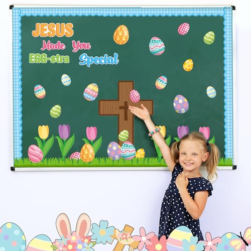 image for CY2SIDE 85PCS JESUS Made you EGG-stra Special Cutouts for Bulletin Boa