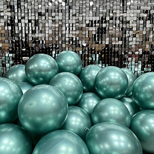 Image of Metallic Green Balloons 12inch, 50 Pcs Chrome Green Balloons | 3.2g Latex Balloons for Birthday Wedding Birthday Baby Shower Christmas Party Decoration