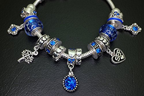 Falari Birthstone Bracelet Multi-Color Charm Beads Silvertone4