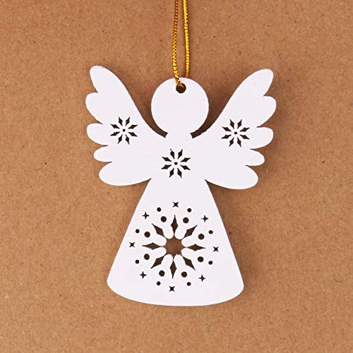 Beurio Wooden Angel Christmas Tree Decorations, 10 Pcs #TOP3