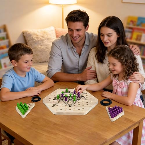 Ajedrez Triangular, Juego de Mesa de Estrategia de Tablero, Divertido Juego de Banda de Goma, Juguetes Educativos, Suministros Fiestas, Juegos de Lógica, Regalos para Niños y Niñas - imagen 7