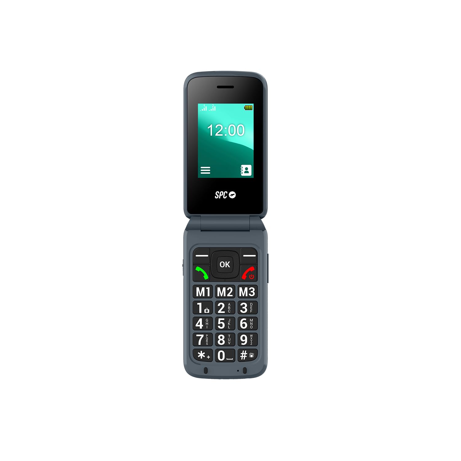 SPC Stella 2 telefon komórkowy z klapką, duże przyciski i klucze, łatwy w użyciu, zdalna konfiguracja, przycisk SOS, USB-C, 3 bezpośrednie pamięci, stacja ładująca, kolor czarny