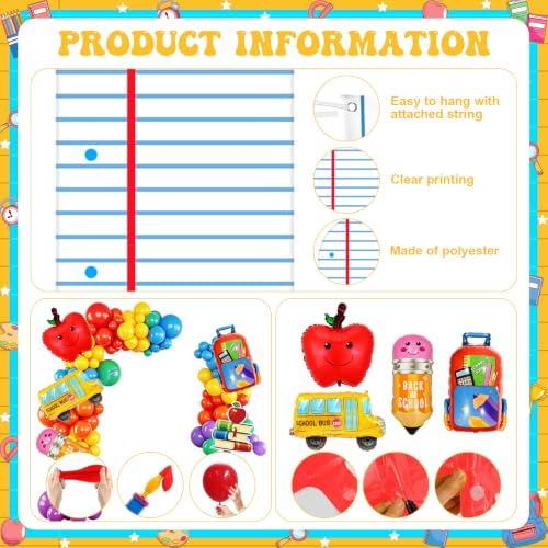 Decoraciones gigantes para fiestas escolares con 92 piezas y temática colorida 3
